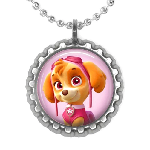 Crafting Mania LLC. 1 Dog Police Silver Bottle Cap Pendant Necklace #12