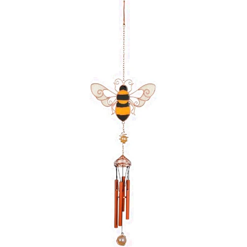 Carson Mini Bumblebee Wireworks Fun Chime - Outdoor Garden Yellow Bee Windchime