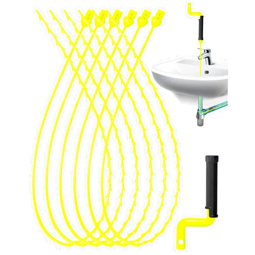 Enthun 30inch Drain Clog Remover - 6 Pack Snake Cleaning Tools for Kitchen Sink, Bathroom Tub, Toilet and Sewer Systems