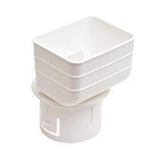 Enso Rings Universal Downspout to Drain Pipe Tile Adapter (White, 2x3x3)