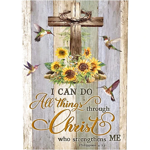 KINPLUB Christ Cross Diamond Painting Kits for Adults Beginners, 5D Jesus Religious Inspirational Diamond Art Kits, DIY Full Round Drill Paint with Diamonds Dots, Home Wall Decor 12 x 16 Inch