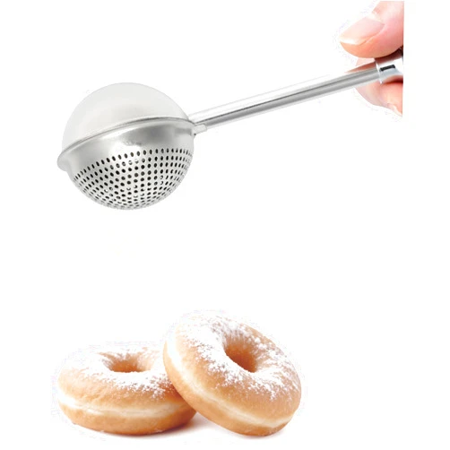 Vosturdy Flour Duster for Baking, Stainless Steel flour sifter with One-Handed Spring Handle, Fine Mesh Baking Dusting Wand for Powdered Sugar, Cocoa, Spices, Even Sprinkle