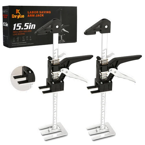 EnryKuo Labor Saving Arm Jack 2 Pack,15.5 Inch Multifunctional Furniture Lifter Jacks for Installing Cabinets and Wall Tile Height Adjuster Handheld Tool