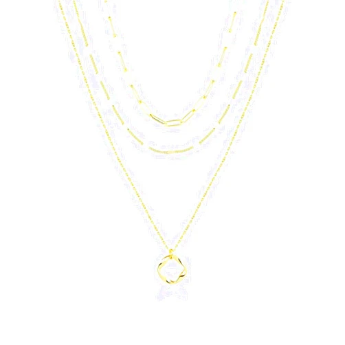 JOFULBOND Layered Gold Necklaces for Women,Stackable Dainty Trendy Circle Paperclip Chain Pendant Choker Necklace, Necklaces for Women