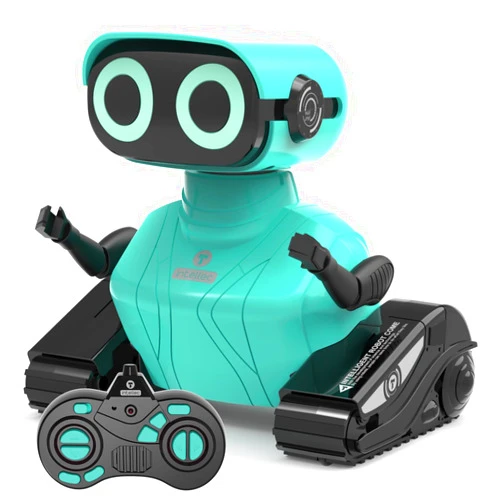 GILOBABY Robot Toys, Remote Control Robot Toy, RC Robots for Kids with LED Eyes, Flexible Head & Arms, Dance Moves and Music, Birthday Gifts for Boys Ages 3+ Years (Blue)