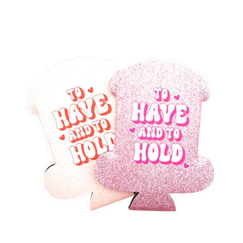 NPW Drinking Buddies 'To Have and To Hold' Slim Can Cooler 2PC Set - Neoprene Insulated Sleeve Bachelorette Party, Engagement & Wedding Decor - Durable Drink Holder for 12oz Slim Cans, Party Favor