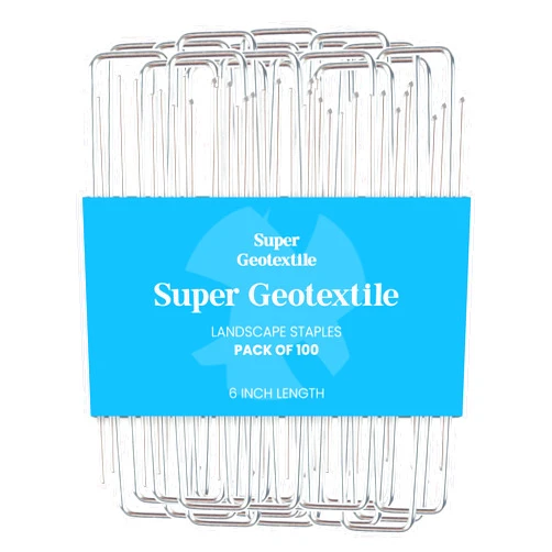 Super Geotextile Landscape Staples - Heavy Duty 11 Gauge Galvanized U-Shaped Sod Pins for Weed Barrier and Landscaping Fabric Stakes - 1