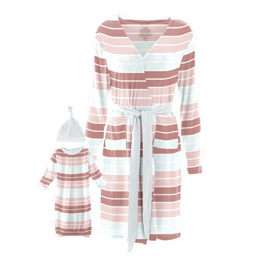Kic Kee Pants KICKEE Women’s Maternity/Nursing Robe with Layette Gown Set, Super Soft Viscose from Bamboo