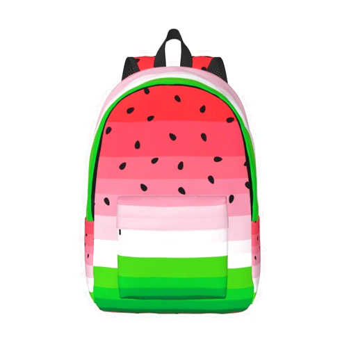GVGOAGL Funny Watermelon Cute Fruit Backpack for Girls Boys Women Lightweight Canvas Bookbag Casual Daypack for Travel Outdoor Camping, 15 Inch
