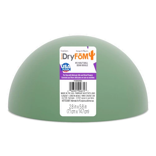 FloraCraft Floral Desert DryFōM Half Ball 2.8 Inch x 5.8 Inch Green