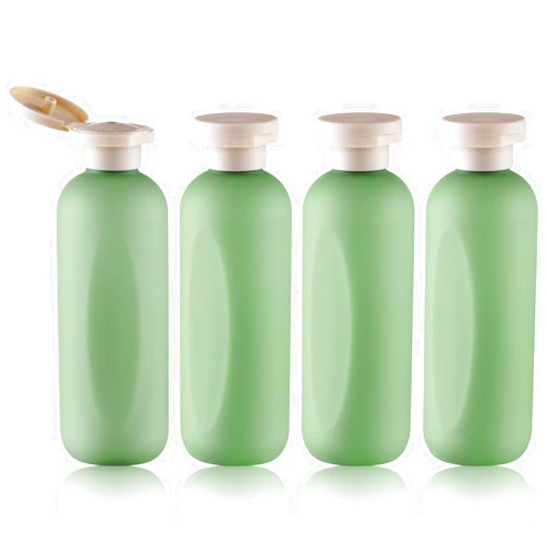 Owlyee 6.7oz Travel Shampoo Bottle, Empty Plastic Squeeze Bottles with Flip Cap, 4PCS Lotion Container for Toiletries (200ml, Green)