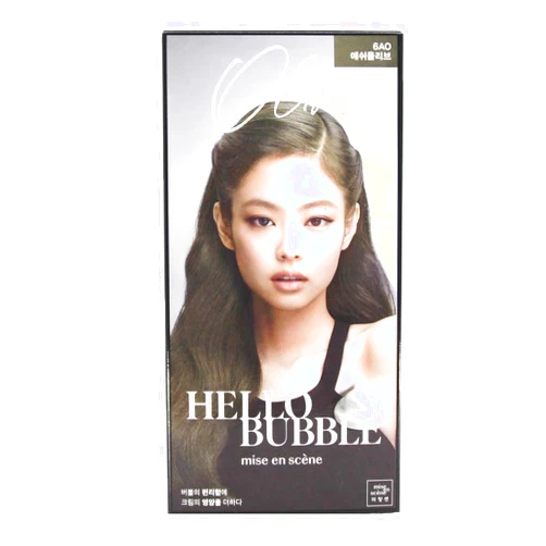 GEEGVV Korean Hello Bubble Easy At-Home Vivid Hair Color with Ampoule for Protection (Ash Olive) by Mise en scene