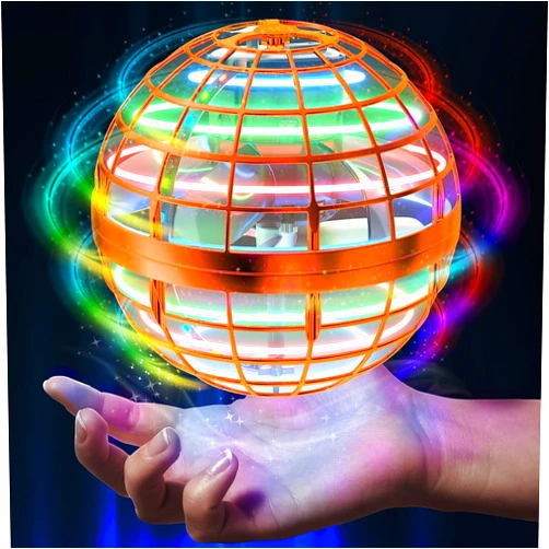 AMERFIST 2024 Flying Orb Ball Toy,Cosmic Globe Boomerang Hover Ball Galactic Fidget Spinner, Hand Drone Orbit, Cool Toys Gift for 6 7 8 9 10+ Year Old Boys Girls Teens Outdoor Toys(Orange)