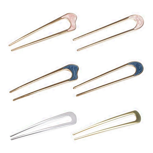 Chihutown 6 Pieces Metal U-Shaped Hairpin Hair Accessories Vintage Simple Hairpin French Hair Pin Stick for Long Hair Elegant Chignon,Metal Hair Pin Fork Sticks for Women Girls