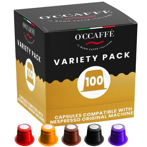 Capsucup Occaffe Variety Pack Espresso Pods - by CAPSUCUP SELECTION 100 Selection Espresso Capsules compatible with Nespresso Machines