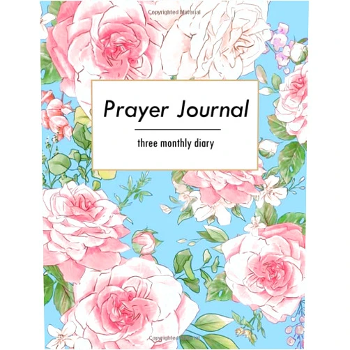 Kim Kam Daily Prayer Journal 3 monthly diary - My Guide To Prayer: Praise and Thanks Lord for faith, hope and love- rustic rose flowers cover