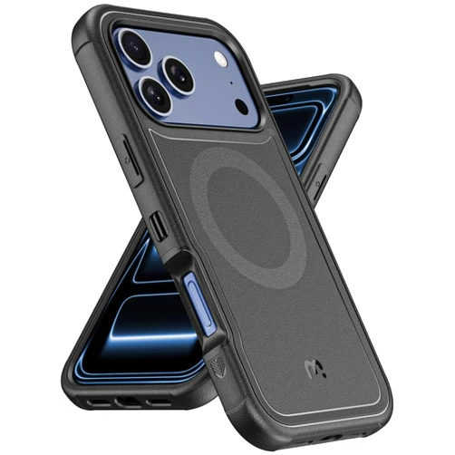 M MYBAT PRO for iPhone 17 Pro Max Case, Magnetic Phone Case for iPhone 17 Pro Max,[Compatible with magsafe],Heavy Duty Protection Rugged Case,Shockproof Cover（No Screen Protector） Black