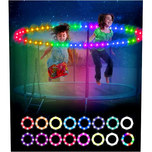 Guffo LED Trampoline Lights for 10 FT Trampoline, 33 FT Remote Control Trampoline Lights with 16 Colors and 7 Lighting Flicker Change, Waterproof Super Bright Lights for Trampoline Lights Accessories