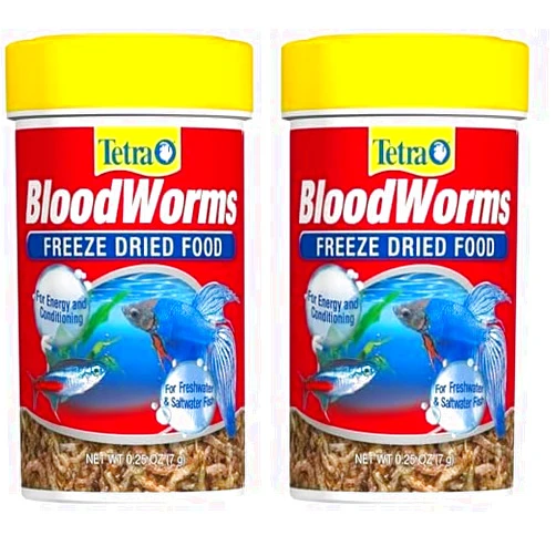 Tetra BloodWorms 0.25 Oz, Freeze-Dried Food for Freshwater and Saltwater Fish, Seafood(Pack of 2)