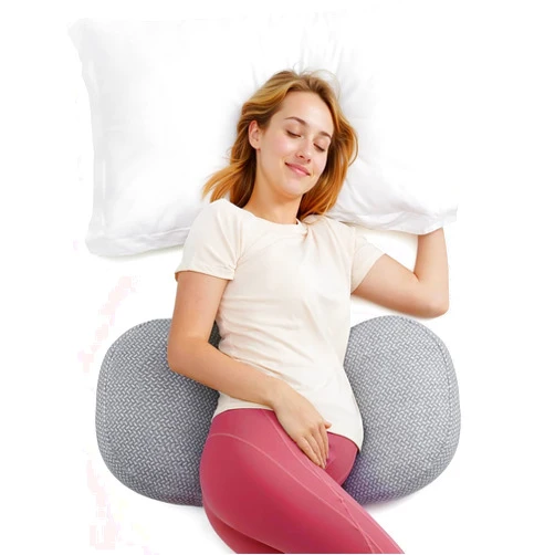 Momcozy Portable Pregnancy Pillow – W Shaped Maternity Support for Side Sleepers, Adjustable Travel Wedge Pillow for Back, Belly, and Hip Relief, Ideal for Pregnant Women, Deep Grey