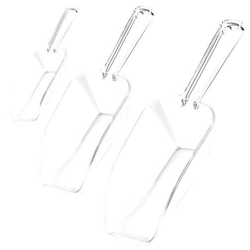ONLYFU 3 in 1 Clear Plastic Ice Scoop Set, Small Acrylic Serving Scoops for Candy Buffet, Canisters, Dry Goods Multi-Purpose Kitchen Mini Food Scoop for Coffee, Flour, Sugar, Salt, Wedding Desserts (L&M&S)