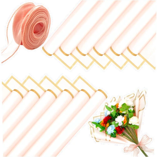 Inn Diary 40 Sheets Flower Wrapping Paper Pink Waterproof Florist Bouquet Wrapping Paper 22×22