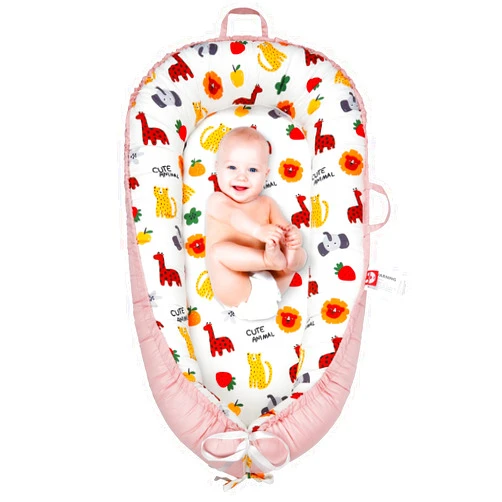 Kabirili Baby Lounger for Newborn，Removable Slipcover Infant Nest-Breathable & Portable Adjustable Cotton Soft Baby Floor Seat - for TravelNewborn Essentials