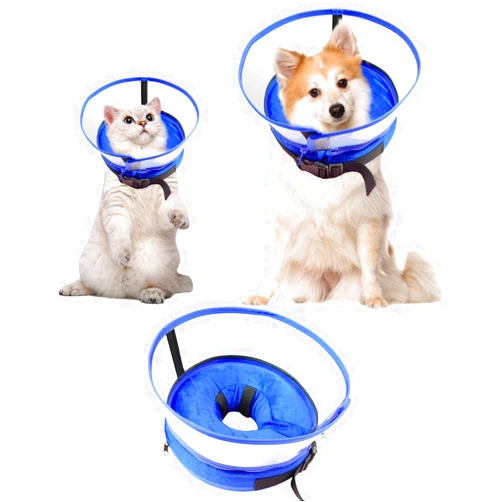 Royal Claws Dog Cone Collar, Inflatable Dog Cone After Surgery for Small Medium Large Dogs, Soft Dog Cone of Alternative with Enhanced Anti-Licking Guard Shield for Pets (Blue, M (Neck: 9