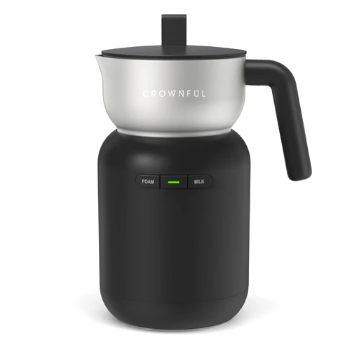 CROWNFUL Milk Frother, Electric 5-in-1 Milk Frother and Steamer with Temperature Control, Dishwasher Safe, Auto Shut-Off Frother for Coffee, Latte, Cappuccino, Macchiato