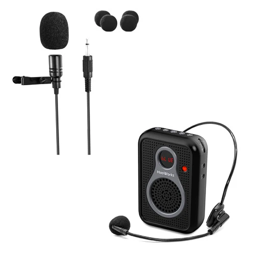 HW HAOWORKS HaoWorks S208 10W Portable Mini Voice Amplifier and Lapel Microphone Bundle