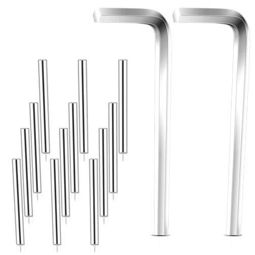 Zhehao Door Closing Hinge Pin Spring Loaded Spring Hinge Tension Pin Replacement Kit Includes 12 Stainless Steel Shelf Pins and 2 Pieces Hex Wrenches, Metal Dowel Pegs for Self Closing Door Hinges