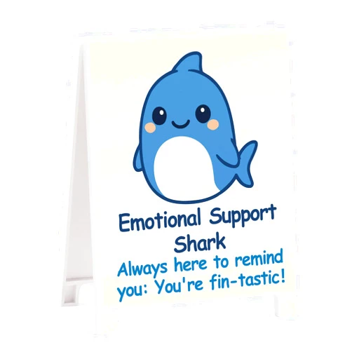 EXUBERIUM Inspirational Shark Office Decor Happy Birthday Gifts for Friends Positive Shark Desk Sign You're Fin-tastic Motivational Saying Quotes Mom Teacher Appreciation Gifts Encouraging Decor for Table