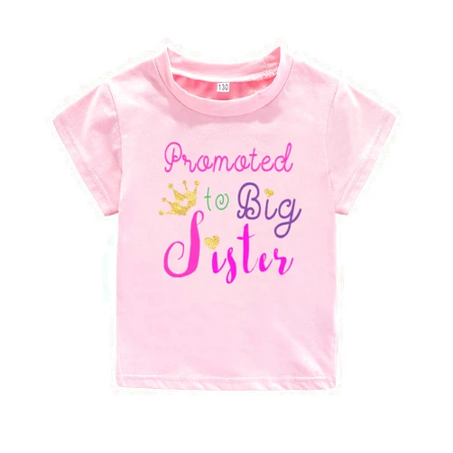 WINZIK Little Baby Girls Kids Toddlers Outfits Big Sister Print T-Shirt Pullover Tee Tops Clothes Costume Gift