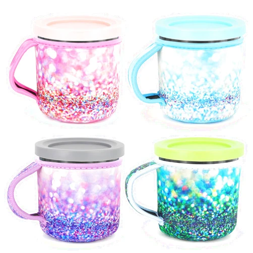 AJLTPA 4Pack Reusable Ice Cream Sleeves with Handle, Neoprene Insulated Sleeves for Ninja Creami Pints, Talenti Ice Cream Pints, Frozen Desserts (Glitter)