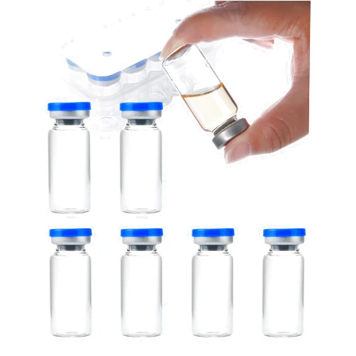 ZWCP 10ml Glass Vials for Injections, Self-Healing Injection Port, Empty Vials for Injections with Sealed Cap (10 Pack)