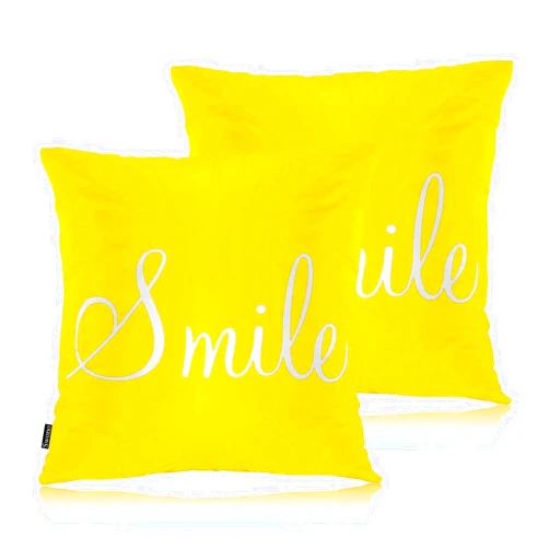 Swono Smile Decorative Throw Pillow Covers Pack of 2, Funny Word Pillow Cushion Cases 18