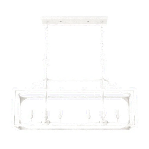 Hunter - Highland Hill 8-light Distressed White, Extra Large Chandelier, Dimmable, Formal Style, Linear Shaped, for Bedrooms, Kitchens, Dining, Living Rooms - 19290