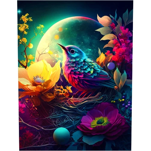 Resonant Life Vibrant Bird & Moon Journal