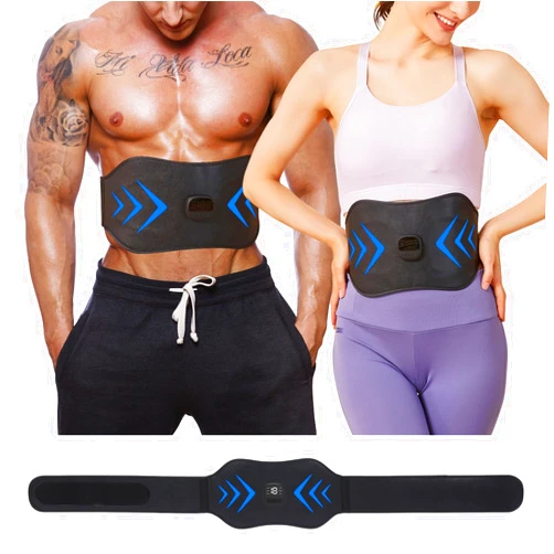 WZREZ ABS Stimulator, EMS Muscle Stimulator, Ab Machine, Fitness Workout Equipment for Women and Men, Portable Muscle Toner for Abdomen, Black blue