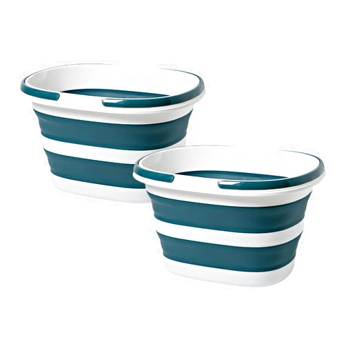 Goderewild Upgraded 16L Collapsible Bucket (2-Pack) - Lightweight & Portable Water Buckets for House Cleaning, Camping, and Storage - Space-Saving & Multi-Use (Blue)