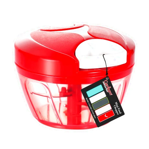 Cambom Manual Food Chopper Processor - Hand Pull Portable Vegetable Fruits Nuts Onions Cutter Anti-throw Materials (2 cup) BPA Free