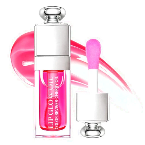 GECOMO Moisturizing Lip Oil,No-Sticky Gloss Balm Care,Fruit Flavoured Oil for Dry Lip's Hydrating and Nourishing (007#Raspberry) 0.2 OZ