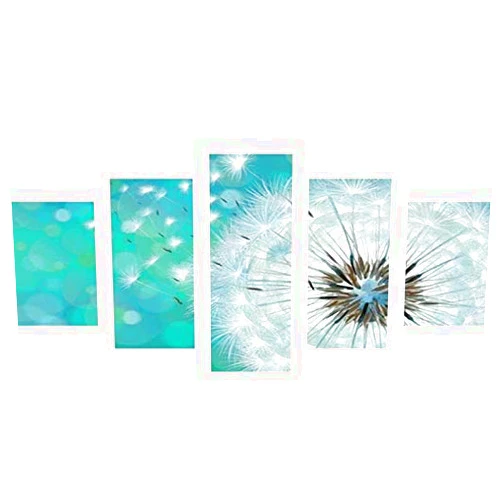 GOJOSOWIN DIY 5D Full Diamond Art Kit,Dandelion Flying 5 Piece Multi Diamond Art Kits for Adults Paint with Diamonds Kits Diamonds Embroidery by Numbers 17.7x37.4 inch