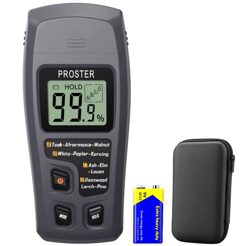 Proster Digital Wood Moisture Meter - Handheld Moisture Tester, Moisture Detector for Firewood Paper