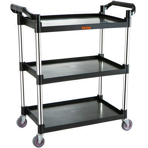 VEVOR 3 Shelf Heavy Duty Utility Cart, 154LBS Capacity, 37.4