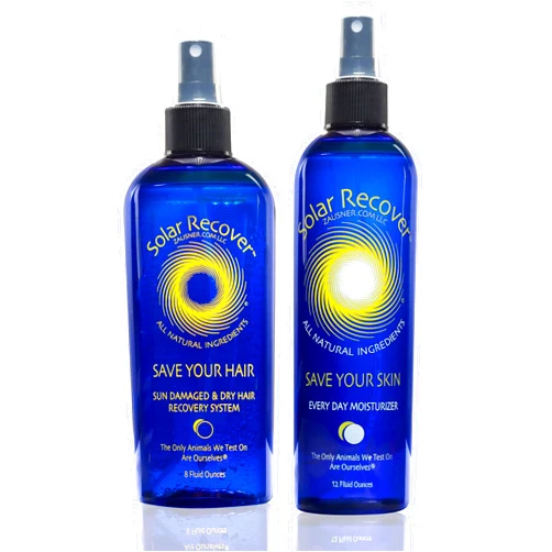 Solar Recover After Sun Moisturizing Spray + Hair Detangler Combo - 12oz Hydrating Facial and Body Mist for Sunburn Relief + 8oz All Natural Leave-In Conditioner