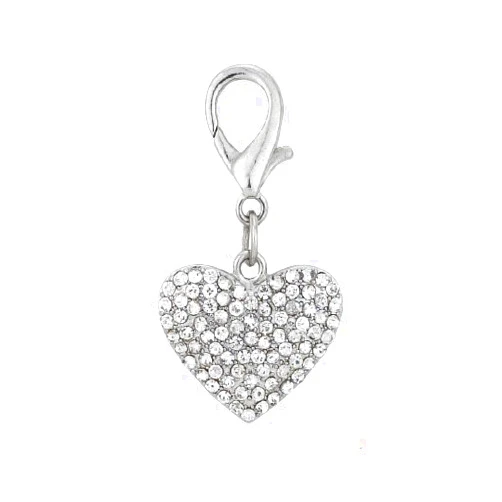 PETFAVORITES™ Couture Designer Fancy Bling Rhinestone Heart Pet Cat Dog Necklace Collar Charm Pendant Jewelry (Crystal)