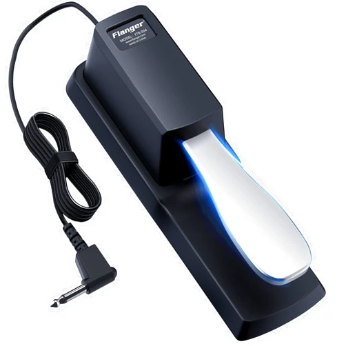 Flanger Sustain Pedal Universal Foot Damper for Digital Electronic Piano Keyboard, Flanger(Carbon Black, FTB-004)