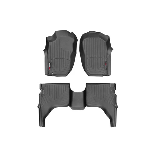 WeatherTech Custom Fit FloorLiners for Toyota Tacoma - 1st & 2nd Row (441212-1-2), Black