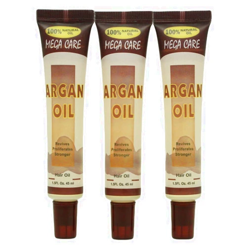 Sunflower Cosmetics Mega Care Tube Hair Oil 1.5oz (3 Pack) (Argan Oil)